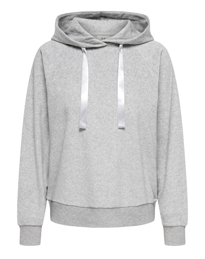 JDY - JDYVida L/S Velvet Hoodie - Light Grey Melange